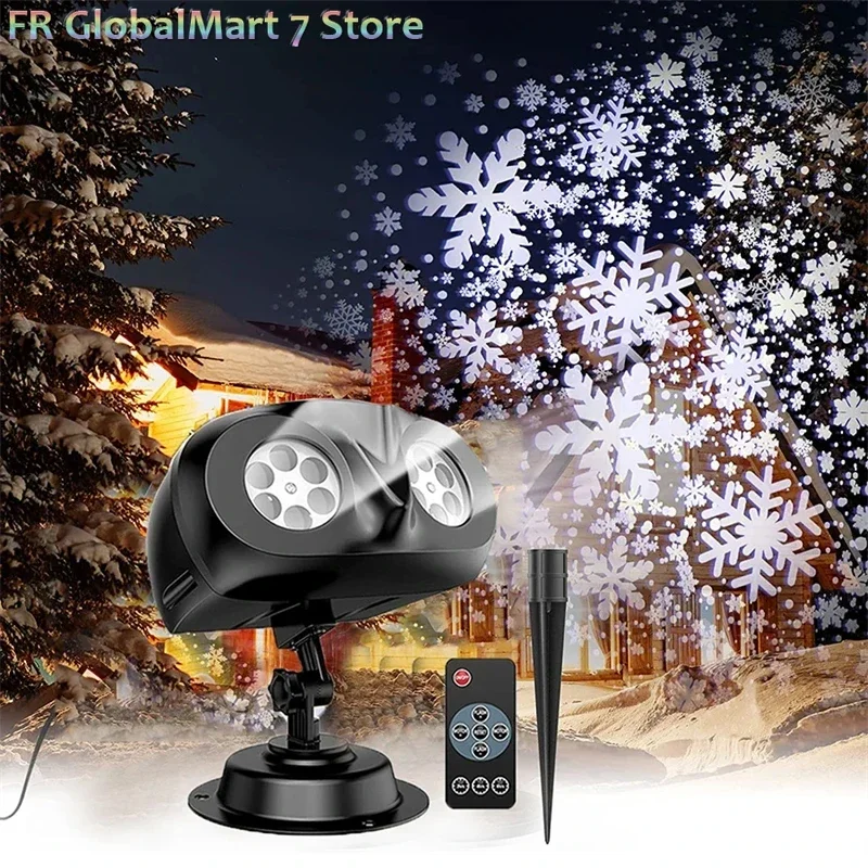 جديد عيد الميلاد تساقط الثلوج أضواء جهاز عرض شكل البومة في الهواء الطلق تسليط الضوء على المشهد الديناميكي LED ندفة الثلج مصباح إسقاط #1