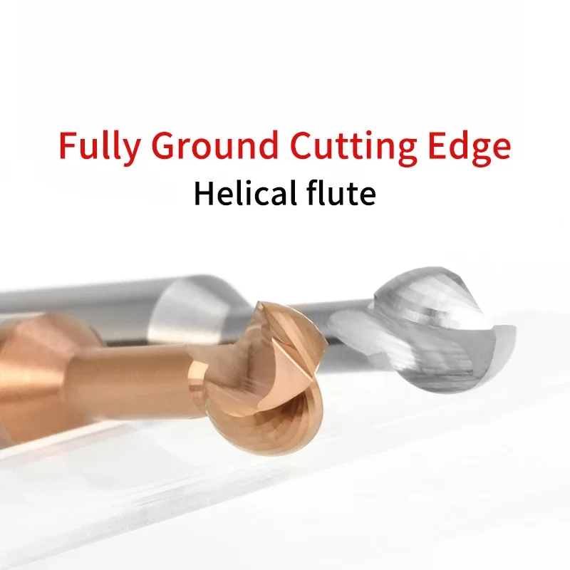 Chowmaster Tungsten Coated Lollipop Ball Cutter Alloy Arch Ball End Milling Cutter Forming Milling Cutter Ball R0.5-R10mm