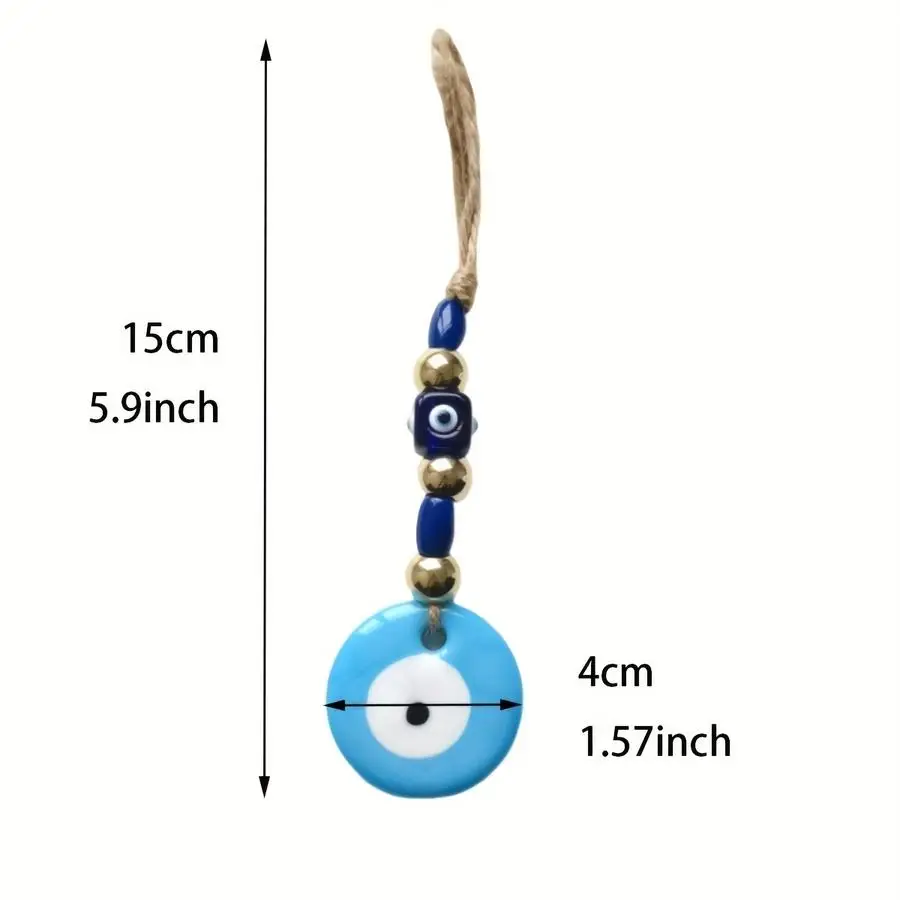 1/5/10/20/50/100pcs Handmade Blue Evil Eye Hanging Decor - Unique and Colorful Bohemian Style with Glass Beads and Golden Accent