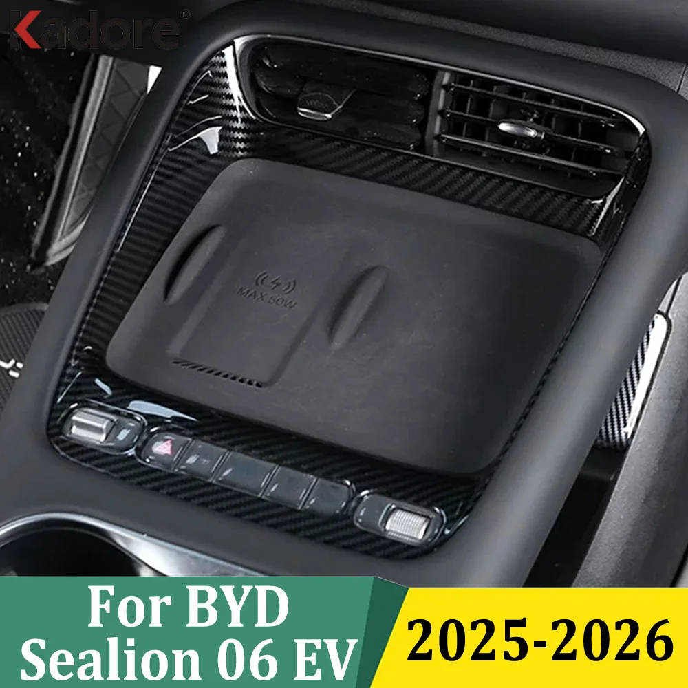 

For BYD Sealion 06 EV 2025 2026 ABS Carbon Fiber Gear Shift Box Panel Cover Trim Strips Garnish Car Styling Accessories
