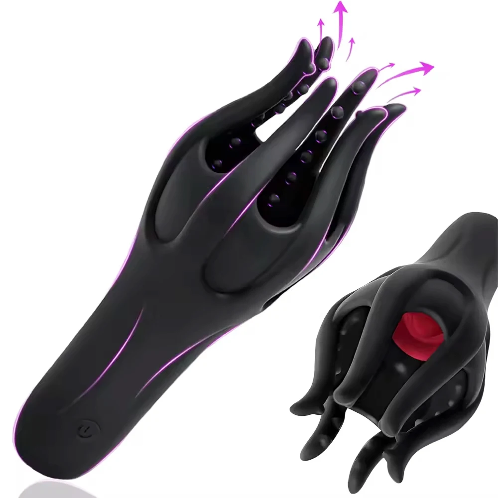 Glans Vibrating Tongue Licking Masturbator for Men Sex Oral Blowjob Lasting Delay Endurance Training Male Sex Toys for Men