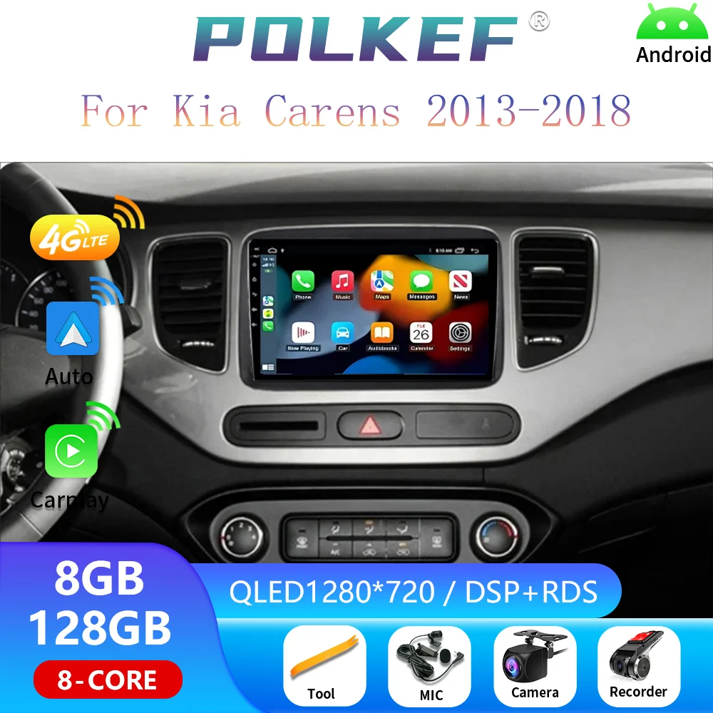 

2013 2014 2015 2016 2017- 2019 Car Radio Multimedia Player Navigation Stereo Android 14 WIFI+4G Auto Carplay GPS For Kia Carens