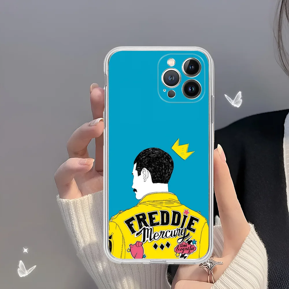 Rock Funky D-Freddie N-Mercury Q-Queen Phone Case for iPhone 16 15 8 7 6 6S Plus X SE XR XS 14 13 Mini Pro Max Mobile Case