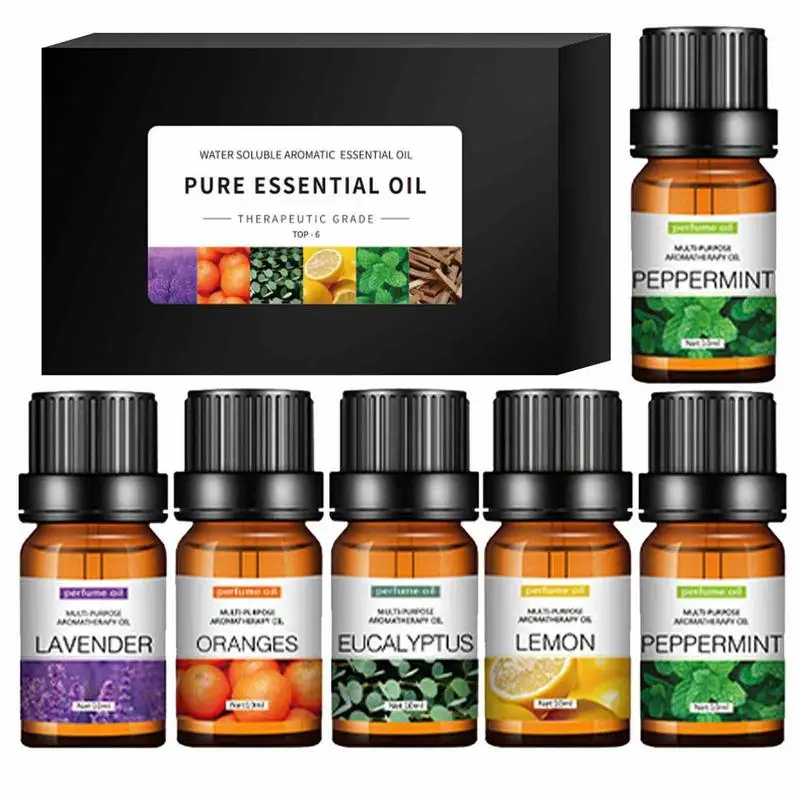 6pcsEssential Oil Set Water Soluble Aromatherapy EssentialOils Perfume Release Pressure Relax Mood Xmas Perfume Gift For Love