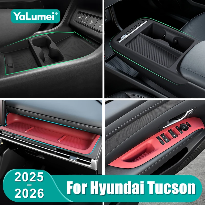 

Для Hyundai Tucson NX4 2025 2026: Аксессуары для салона автомобиля, силиконовый противоскользящий коврик для центральной консоли, лоток для хранения из TPE