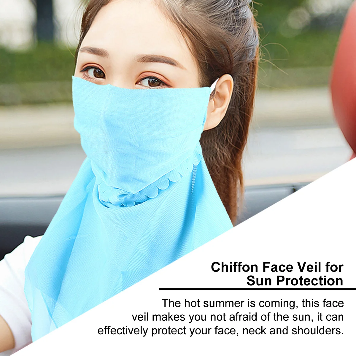 

Breathable Sun Block Mask Face Veil Neck Protector Silky Comfortable Outdoor Women Scarf Summer Spring Use Durable Material