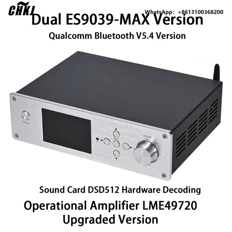 CHKJ Desktop HIFI Digital Music Player Dual ES9039Q2M DAC QCC3084 Bluetooth 5.4 Decoding Music Turntable Support DSD256 DTS Deco