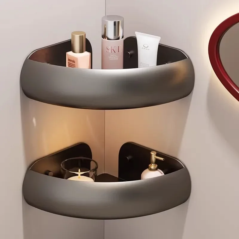 High-value bathroom rack, no punching toilet, triangular basket toilet, washstand, wall storage corner shelf