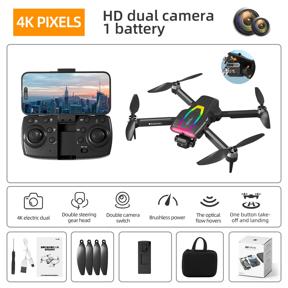 

F199 Drone Aerial Photography With 1080P Wide Angle HD Dual Camera Brushless WIFI FPV Professional RC Foldable Quadcopter