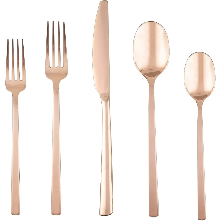 

Silversmiths Beacon 20Piece Set Service for 4 Copper Mirror Rose Gold