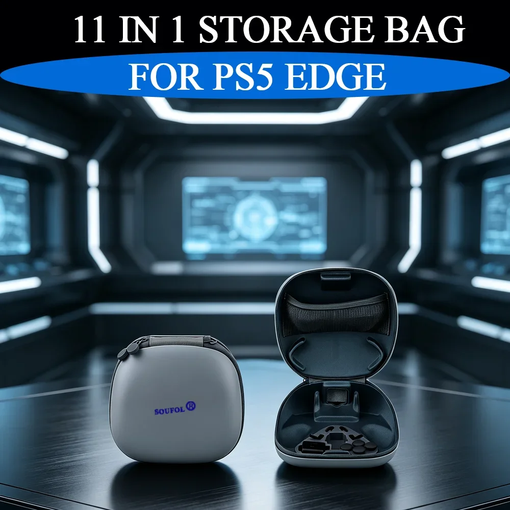11IN1 Protective Carry Case Kit Hard EVA Storage Bag Joystick Cap USB Cable Lock Housing Back Paddles For PS5 Edge Accessory Kit