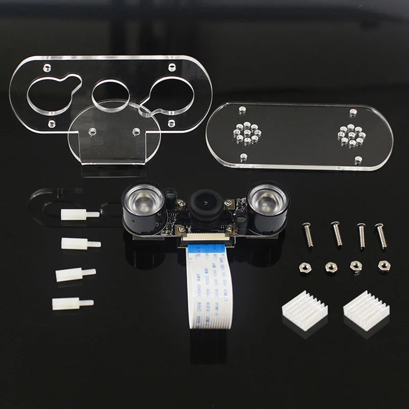 Raspberry Pi 4B/3B+ 5MP Fisheye Camera with Night Vision - 1080P HD Wide Angle Lens & IR LED Kit