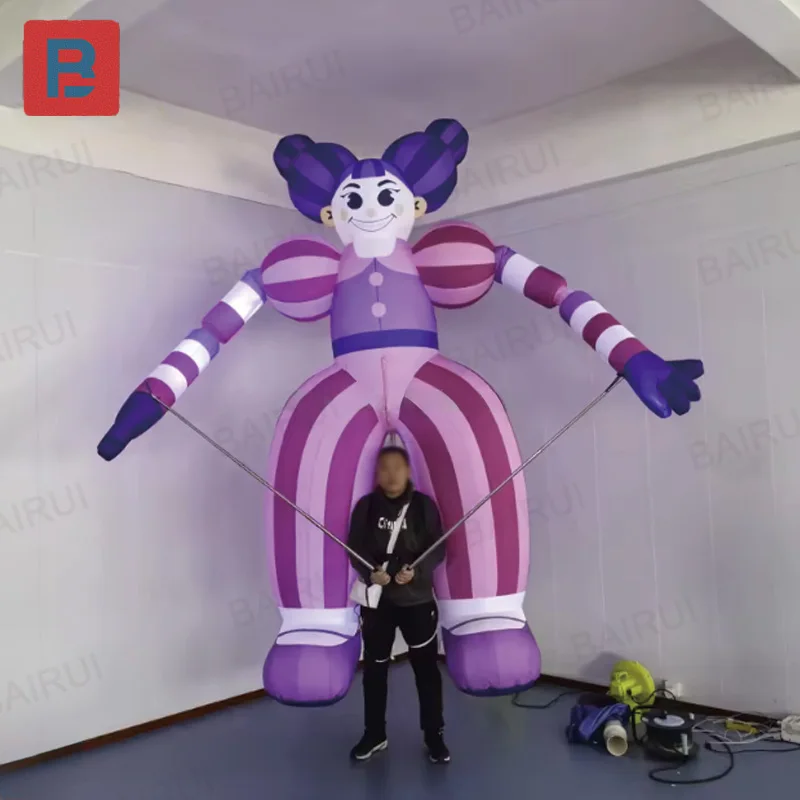 Bonecas infláveis de Natal, decorações de festival de Natal, fantasias de palhaço infláveis para caminhada, fantoches de palhaço infláveis