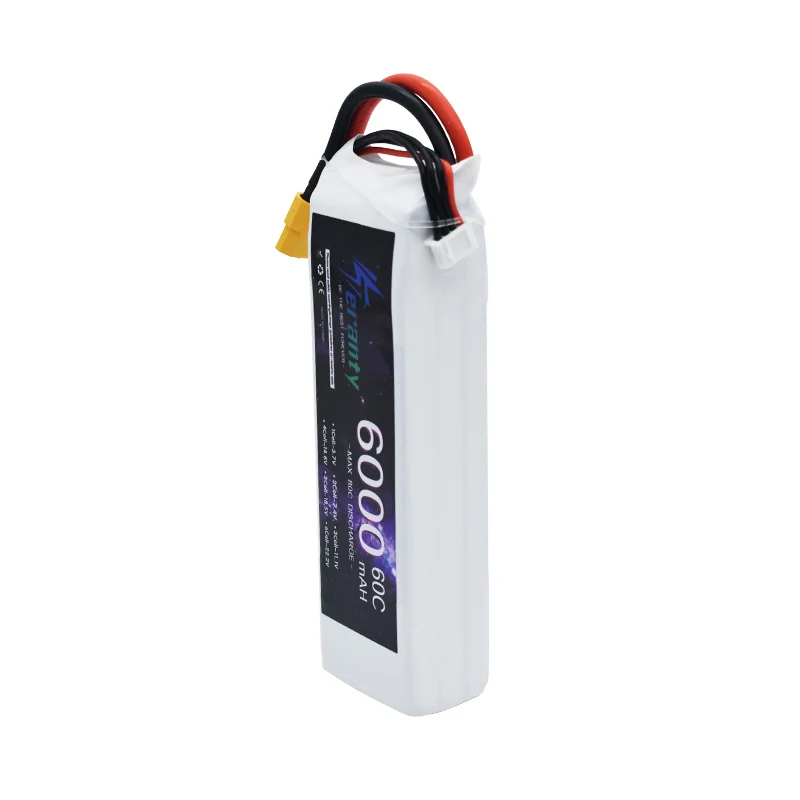 TERANTY LiPo 배터리, 6000mAh 60C, XT60 커넥터, 소프트 팩 RC 차량, 자동차 트럭 탱크 보트 트러기 버기 EC5 XT90 DEANS T