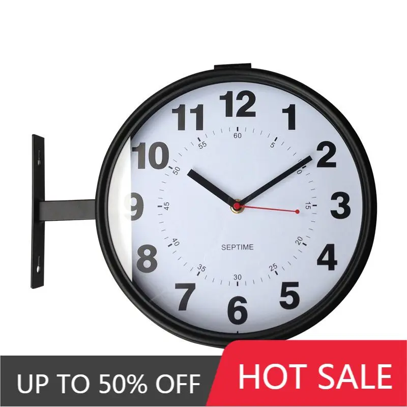 Metal Wall Clock Mechanism Double Faced Nordic Living Room Bedroom Silent Wall Watches Home Decor Reloj Pared Gift Ideas FZ447
