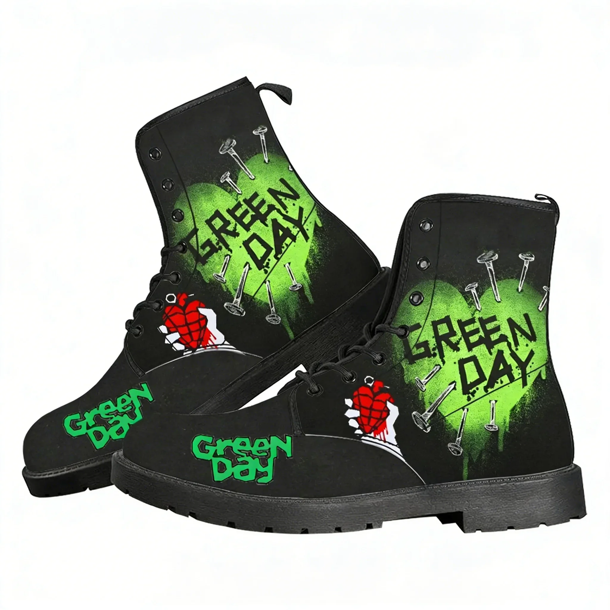 

Повседневные ботинки Day Pop Rock Band для мужчин, женщин и подростков, кожаные, водонепроницаемые, 3D, для активного отдыха, на шнуровке, с возможностью индивидуального заказа