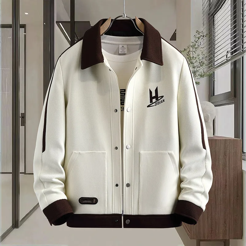 

Casual Faionable Youthful Korean Sle Stand Collar Jaet Men's High Quali Trendy Casual Outerwear Windproof Polyester