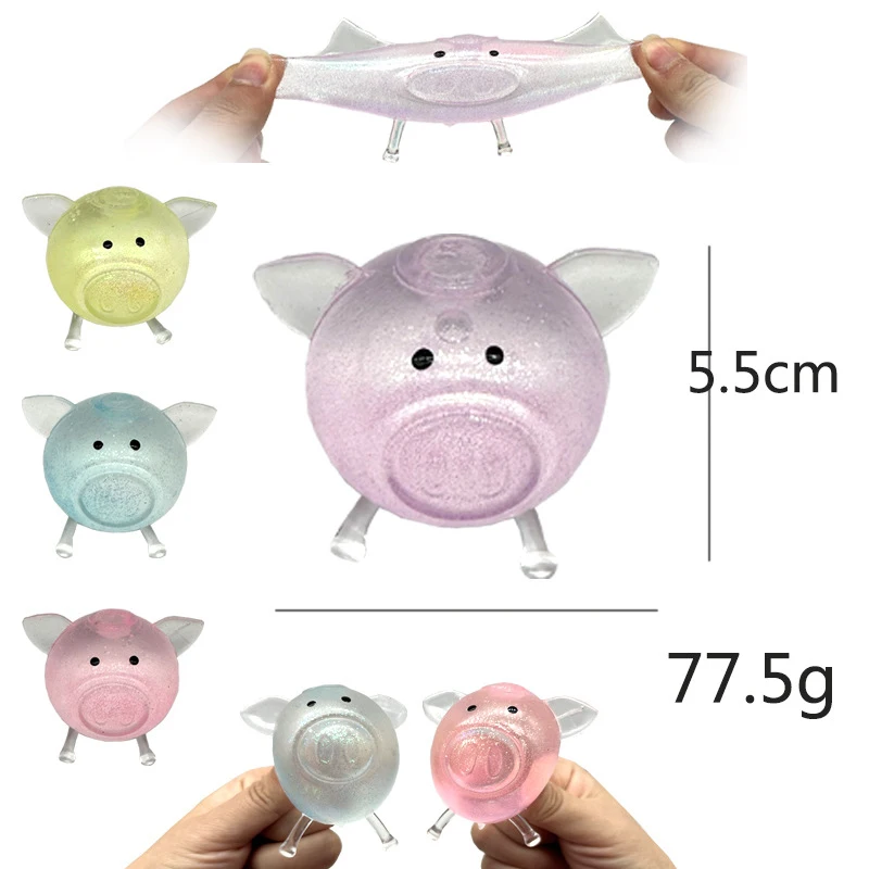 

Squeeze Toys Pig Ball Toy Anti Stress Squishy Squeeze Pig Children Gift Kawaii Fidget Toy Pig Creative Design for Sdudents Kids