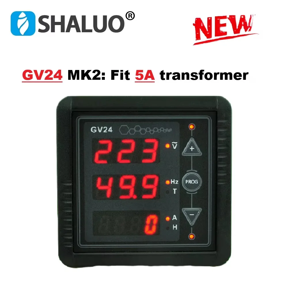 Mebay GV24 MK2 Generator Digital Meter 220V Measurement AC Voltage Frequency Current Accumulated Runtime Fit 5A Transformer
