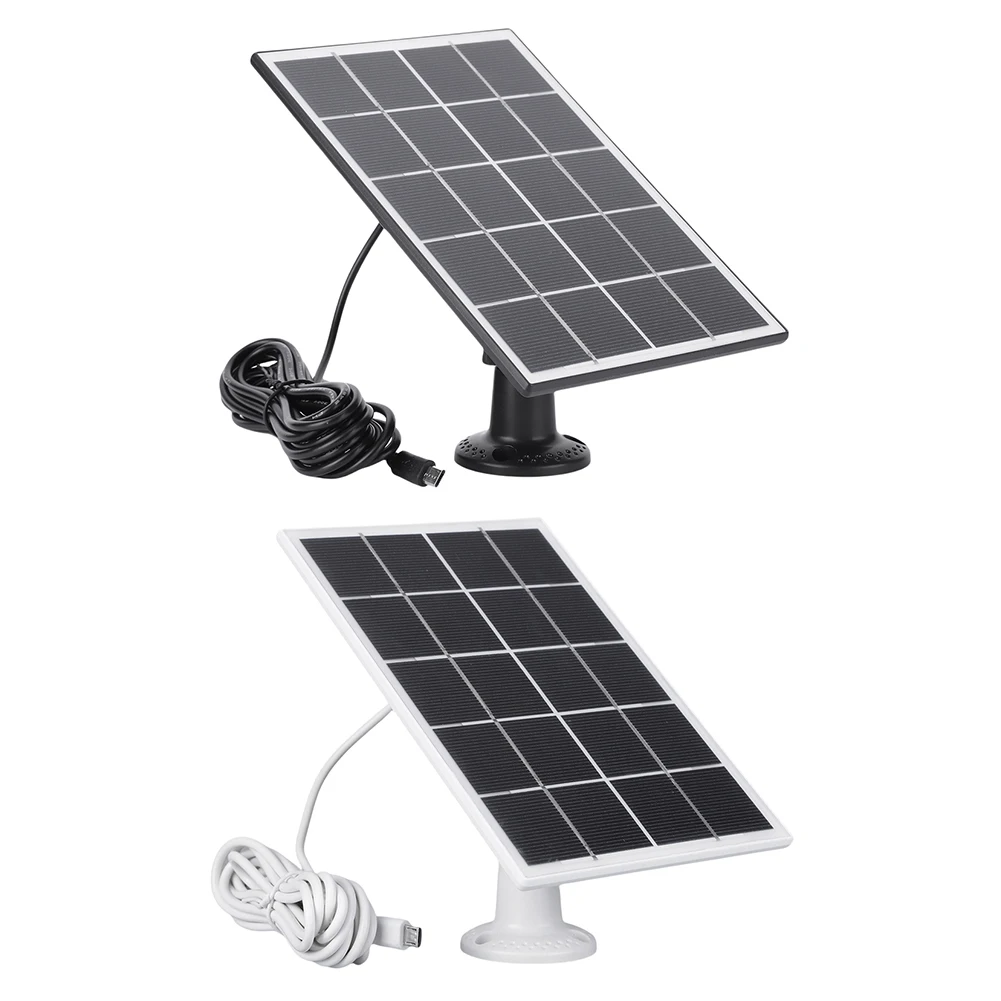 3.3W Solar Panel Charger Micro USB&Type-C with 360 Degree Adjustable Mounting for Arlo/Ring/Eufy/Blink Doorbell Security Camera