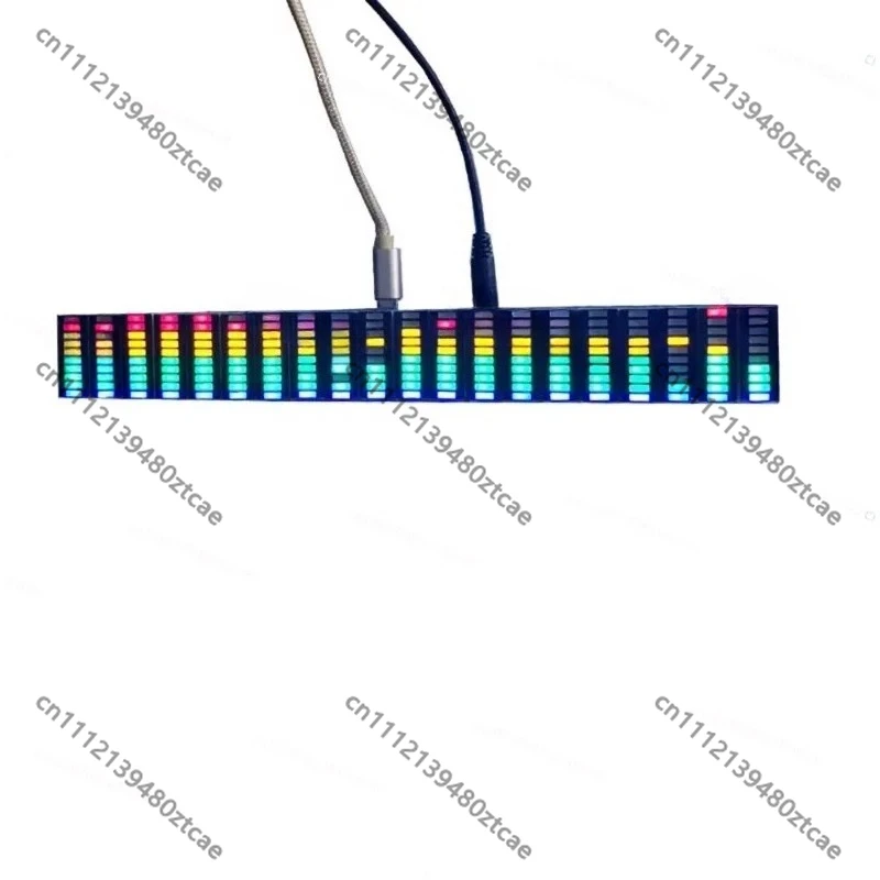 USB 5-12V 20 Segment 10 Color LED Audio Spectrum Music Level Indicator Visualizer for Amplifier Audio System Decoration