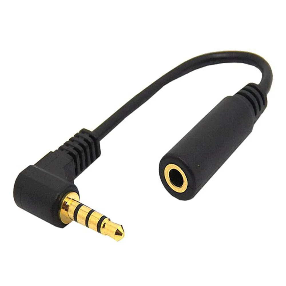 90 degree elbow four pole 3.5mm male to female headphone extension cable audio cable audio extension cable