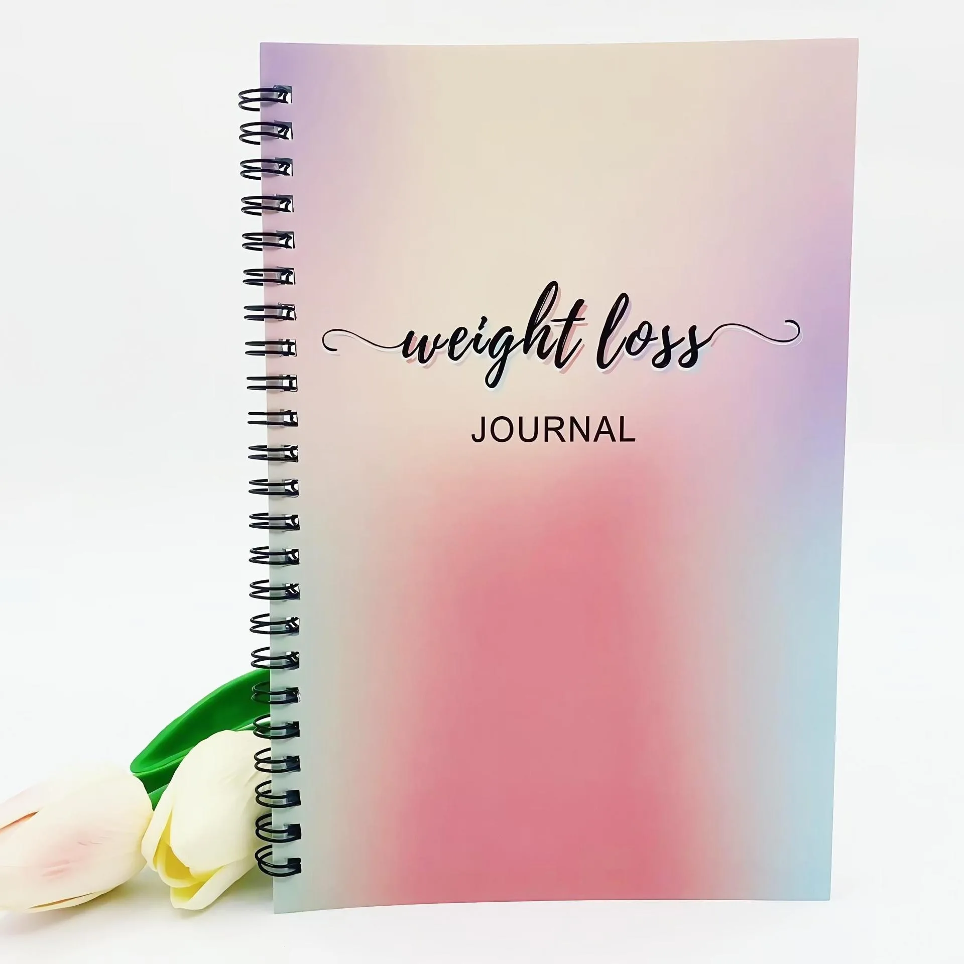 Spiral Binding 12‑Month Weight Loss Journal Fitness Planner Notebook Diet Exercise Goal Tracker Daily Weight Management Log Book