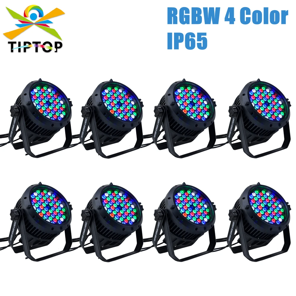 

8 шт./лот 54x3 Вт RGBW Led Par64 Can DMX512 8-канальный сценический светильник Led Par Lights 150 Вт Power Led Par Lights Outdoor No No Noise No flicker