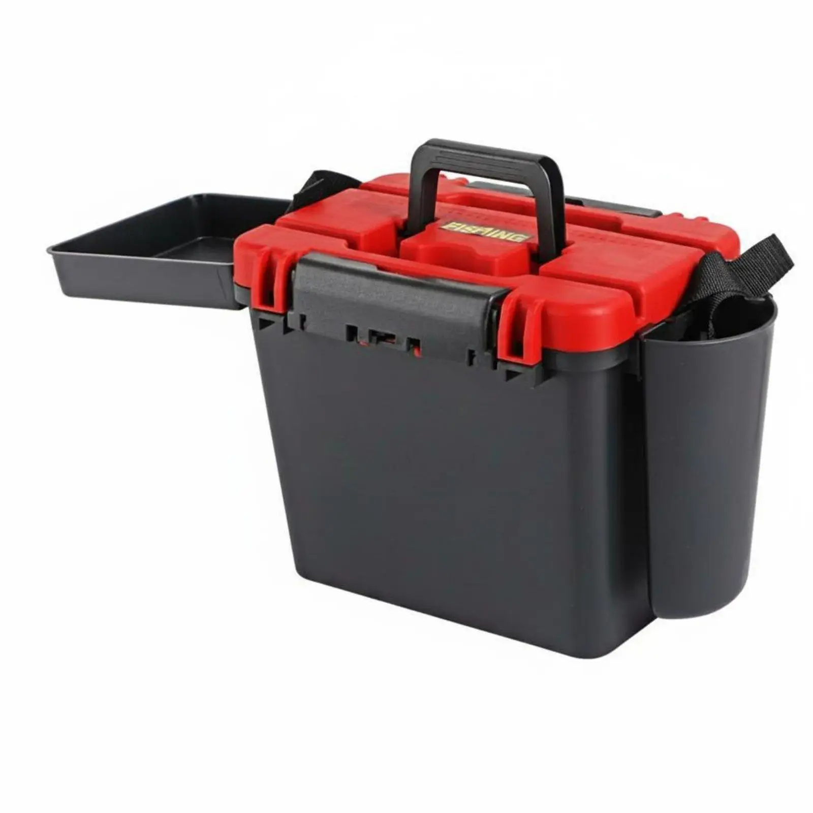 Portable Fishing Gear Organizer Hard Storage Box with Adjustable Strap for Fishing Accessories Offer
