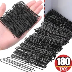 30/180pcs Black Hair Clips One-line Invisible Bobby Pin Disposable Headwear Metal Waved BB Hairpins Barrettes Headwear Hairgrips