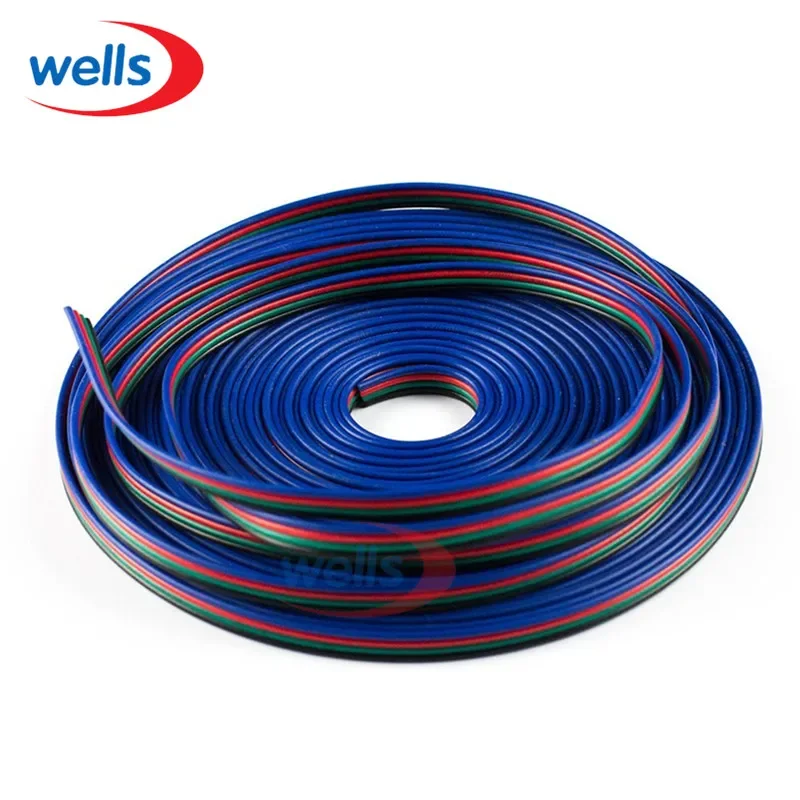 10M 4 Pins Rgb Rgb + Zwarte Draad Kabel Voor 3528 5050 Rgb Led Strip Licht