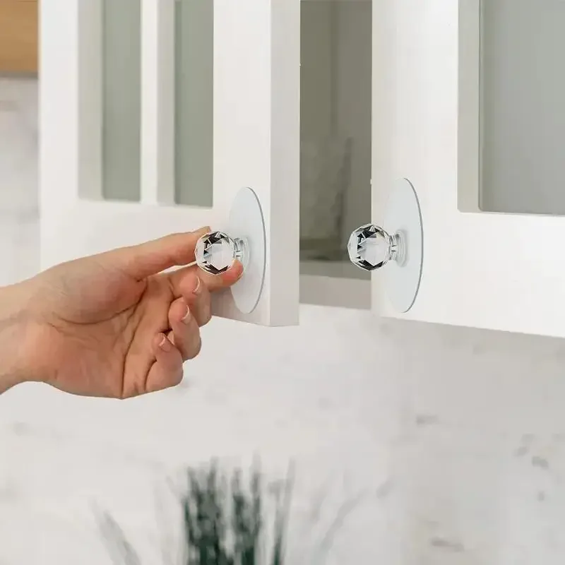 Shimmering Crystal Door Knobs & Hooks - Easy-Install, Self-Adhesive, Drawers & Furniture - Premium Home Improvement Hardware