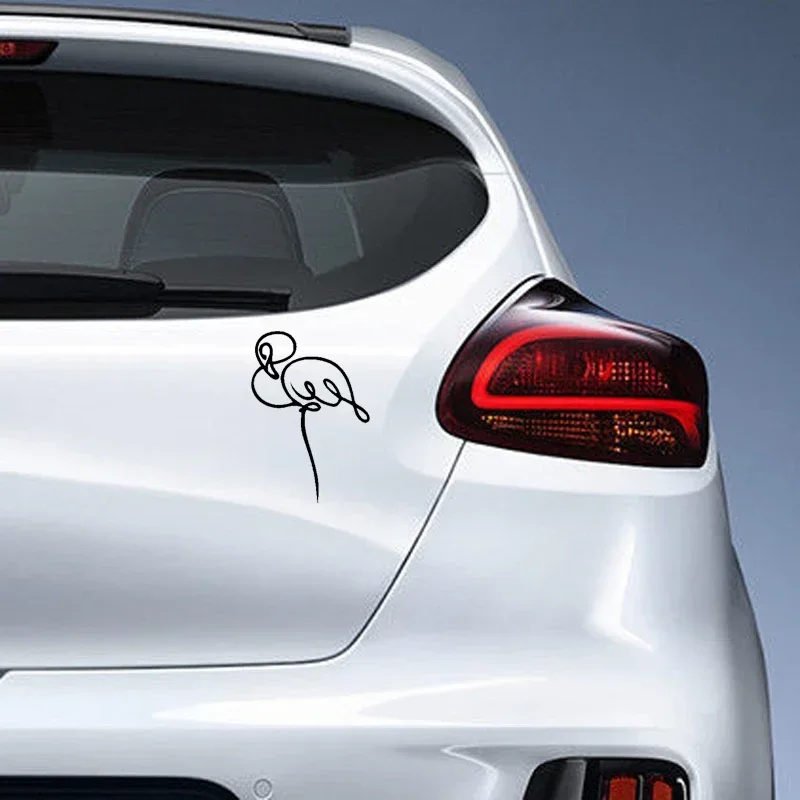 Fashion Animal Flamingo Vinyl Decal Decoration Car Sticker Black/Silver 14.1cm*9.8cm
