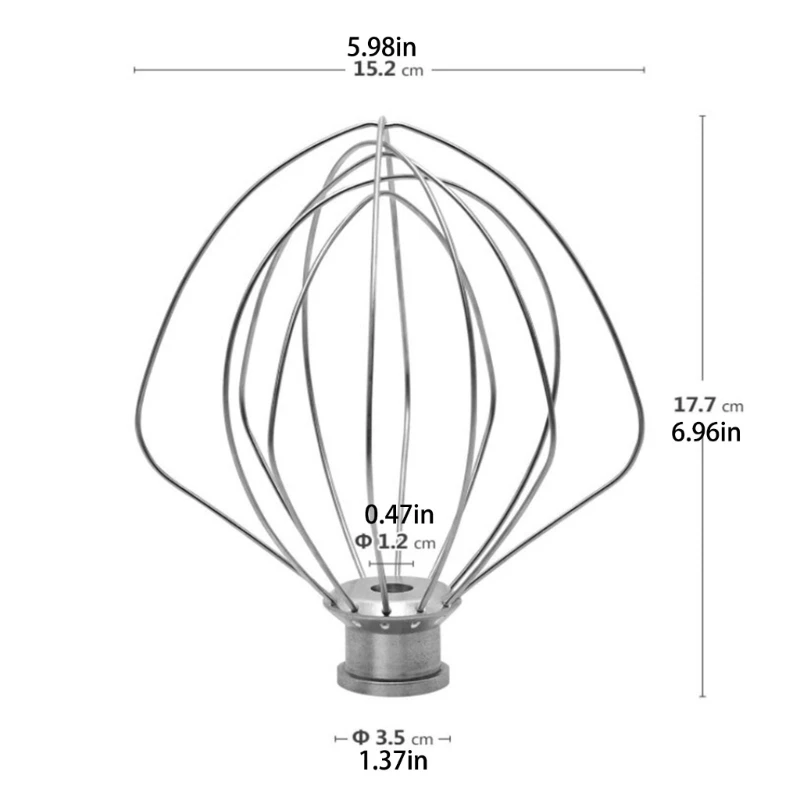 M2EE Durable Stainless Wire Whip Whisk Electric Mixer Attachment Improve Baking Experience Compatible for KA KN256WW 5QT 6QT