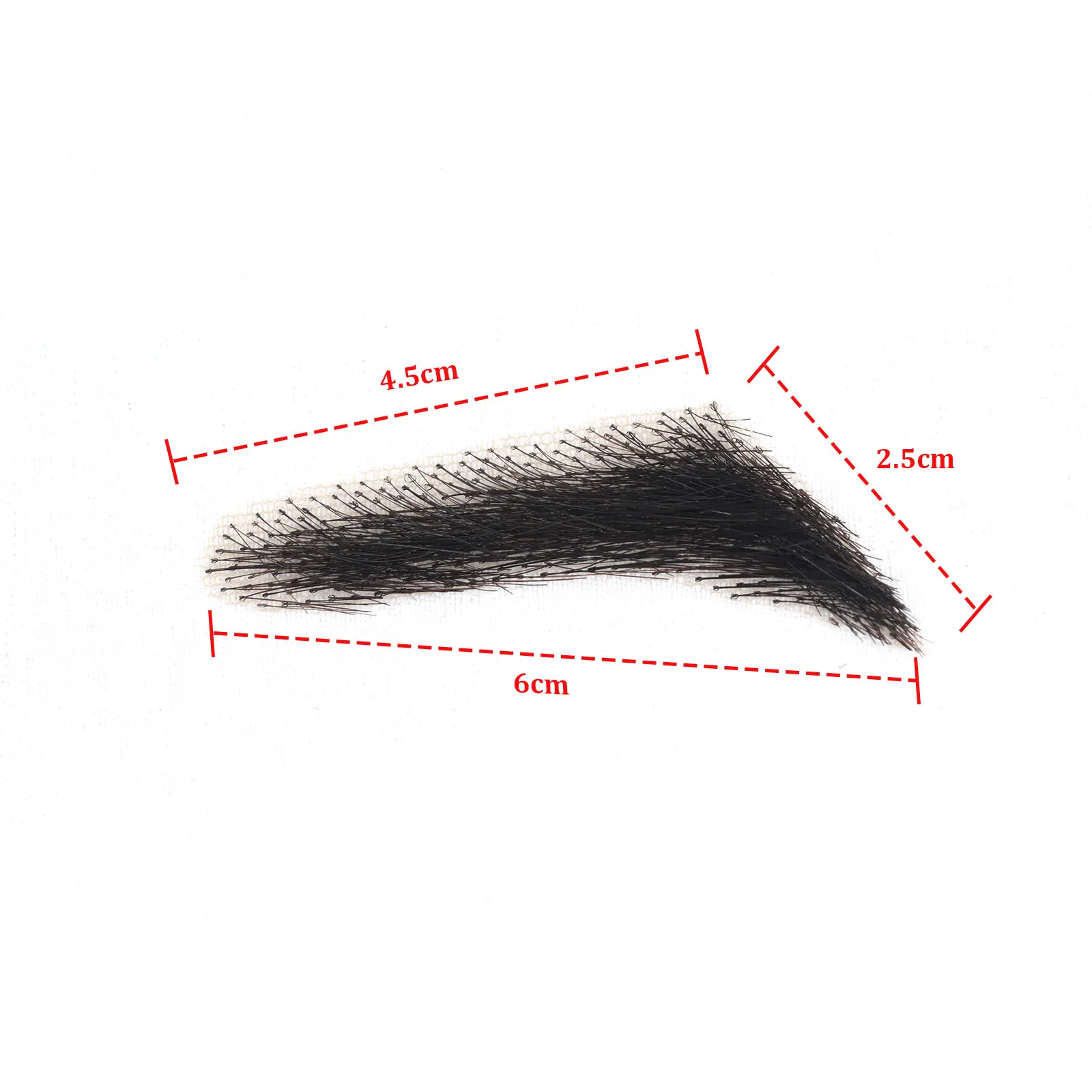 100% Human Hair Fake Eyebrows for Men Natural Black Invisible Lace Base Hand tied False Eyebrows Realistic Handmade