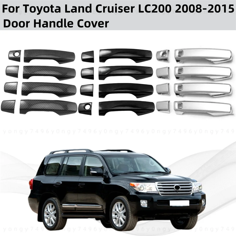 

For Toyota Land Cruiser LC200 2008 2009-2015 ABS plastic Car Modification Accessory Carbon Door Handle Cover Trim Paste Style