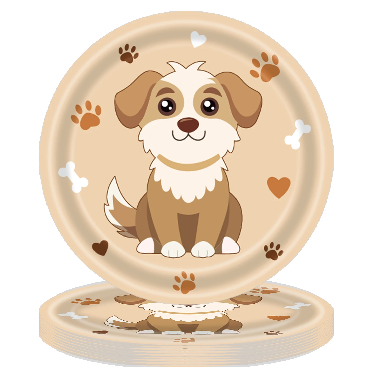 10 Stück Hunde-Geburtstagsparty-Teller, Corgi, Schnauzer, Dalmatiner, Einweggeschirr für Pfoten-Themen, Haustier-Feier, Tischgeschirr-Zubehör – Detail 3