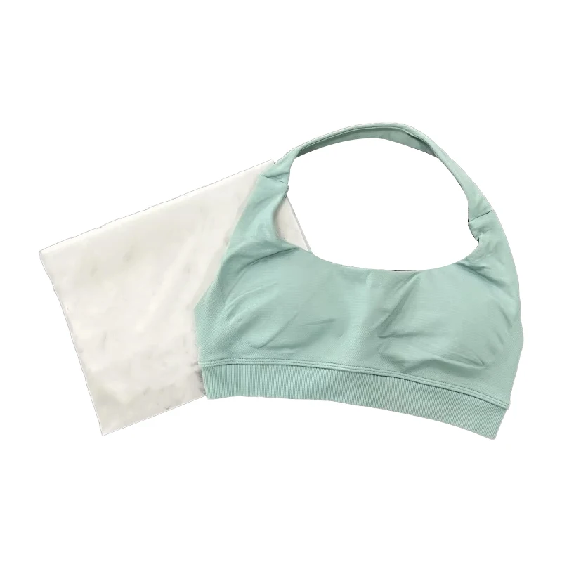 Logo-Df Impact حمالات صدر رياضية للنساء حمالة صدر بدون خياطة مع شعار مبطن مفتوح الظهر حمالة صدر لليوجا دعم متوسط لصالة الألعاب الرياضية