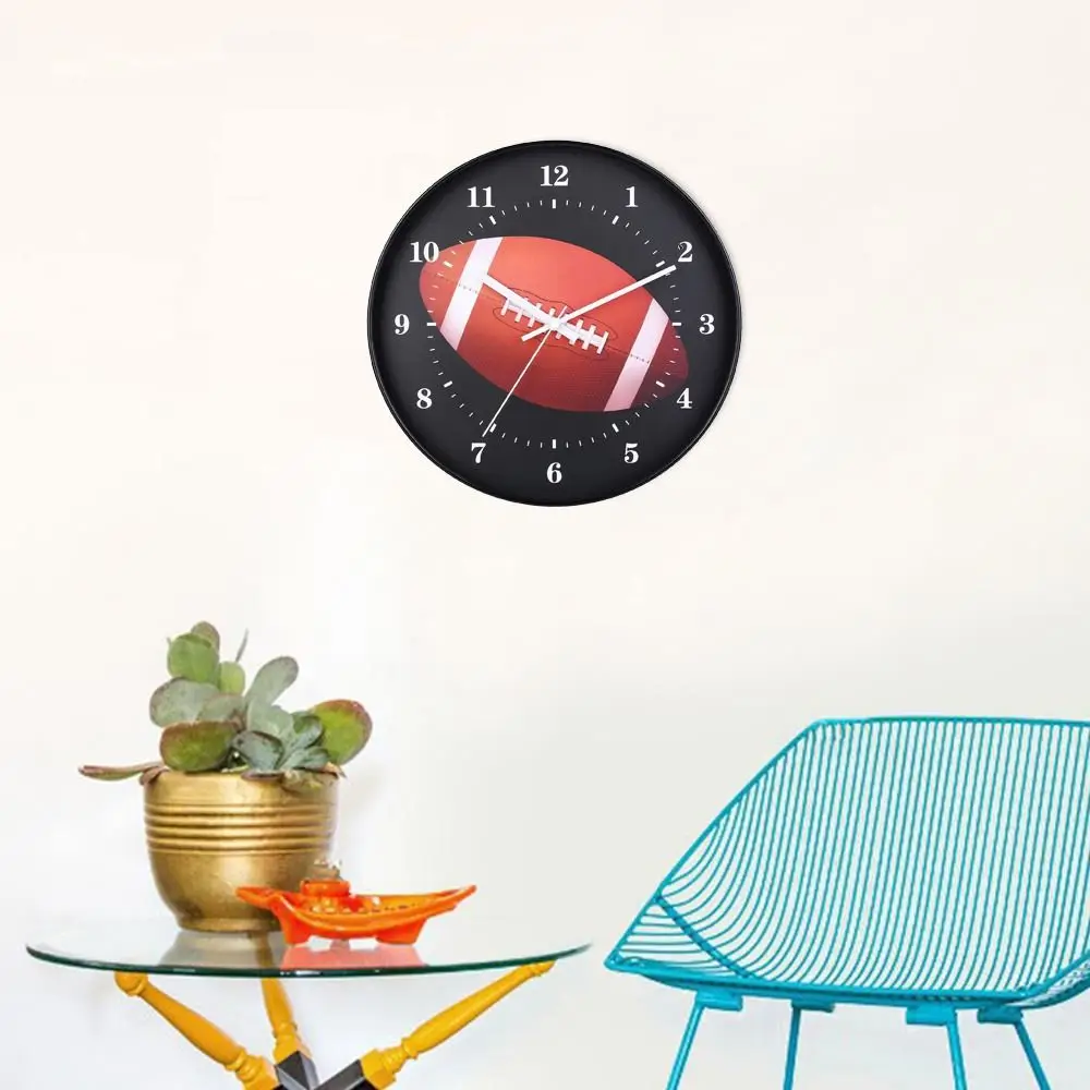 

Modern Plastic Rugby Wall Clock Funny Battery Operated Silent Movement Clock Round Decoration Clock Living Room