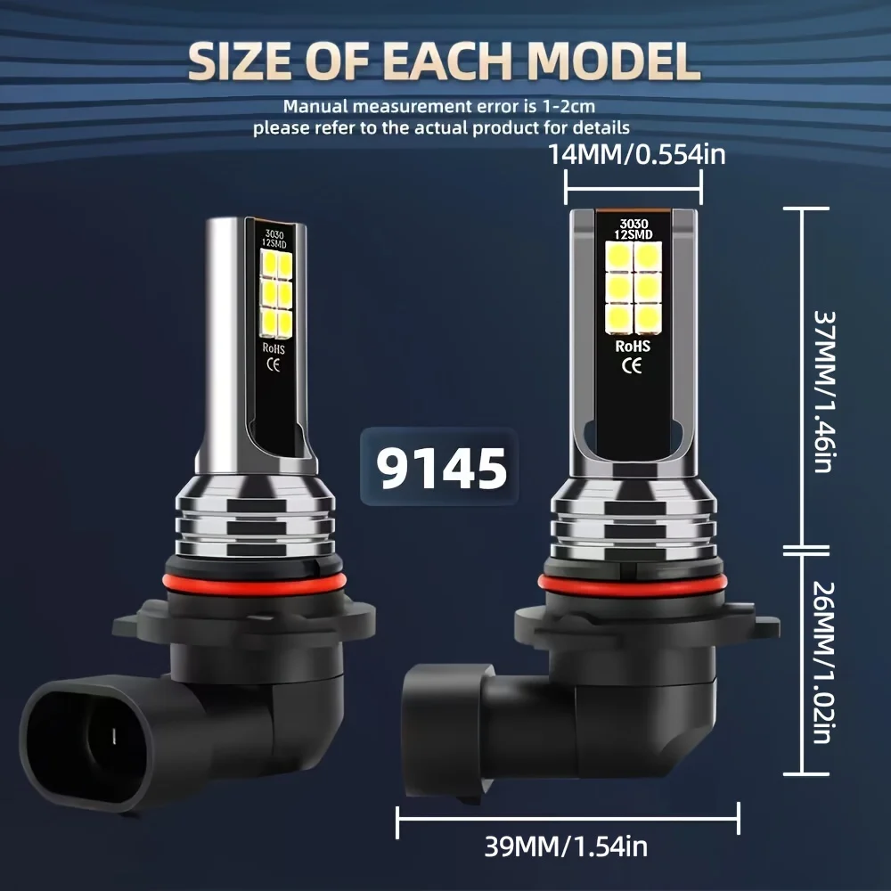 Voor Toyota Voor Corolla (2005-2008), 9005/HB3 9006/HB4 9145 LED Combo 6000 K 140 W Lampen 550% Helderder Hi/Lo Beam Mistlampen