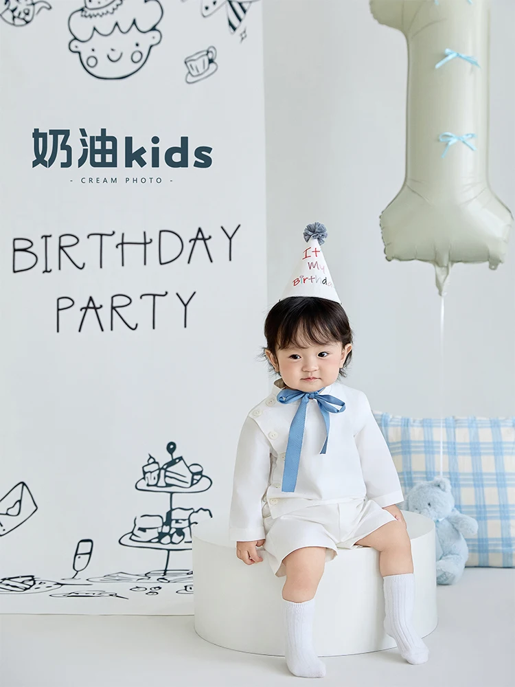 Birthday Scene Theme Photography Props Baby First Birthday Costume Bear Doll Props Photo Studio Minimal Style Shooting Accessory