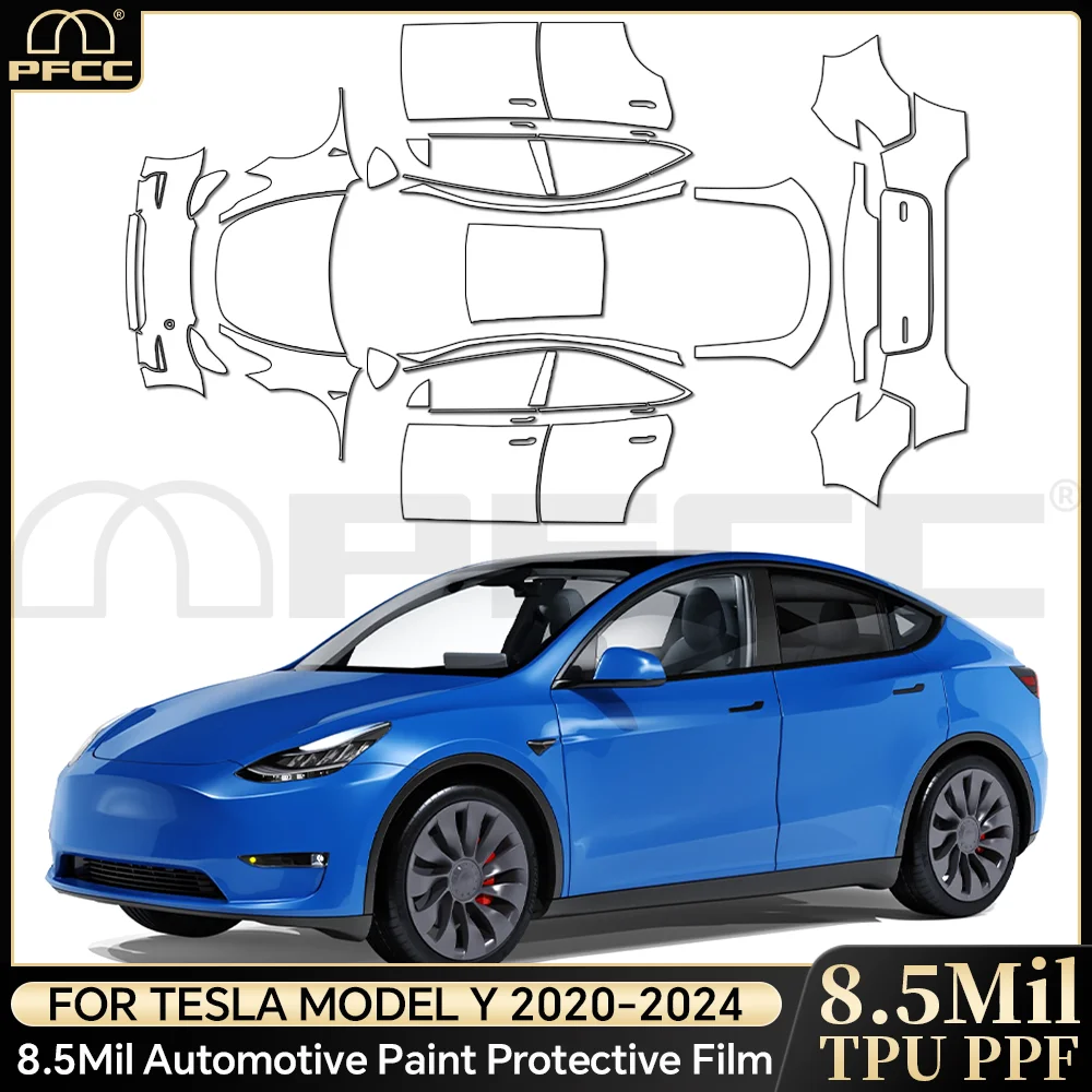 

Для Tesla Model Y 2020-2024: Матовая прозрачная защитная пленка из ТПУ, предварительно вырезанная, прозрачная PPF, невидимая, устойчивая к царапинам, для кузова автомобиля