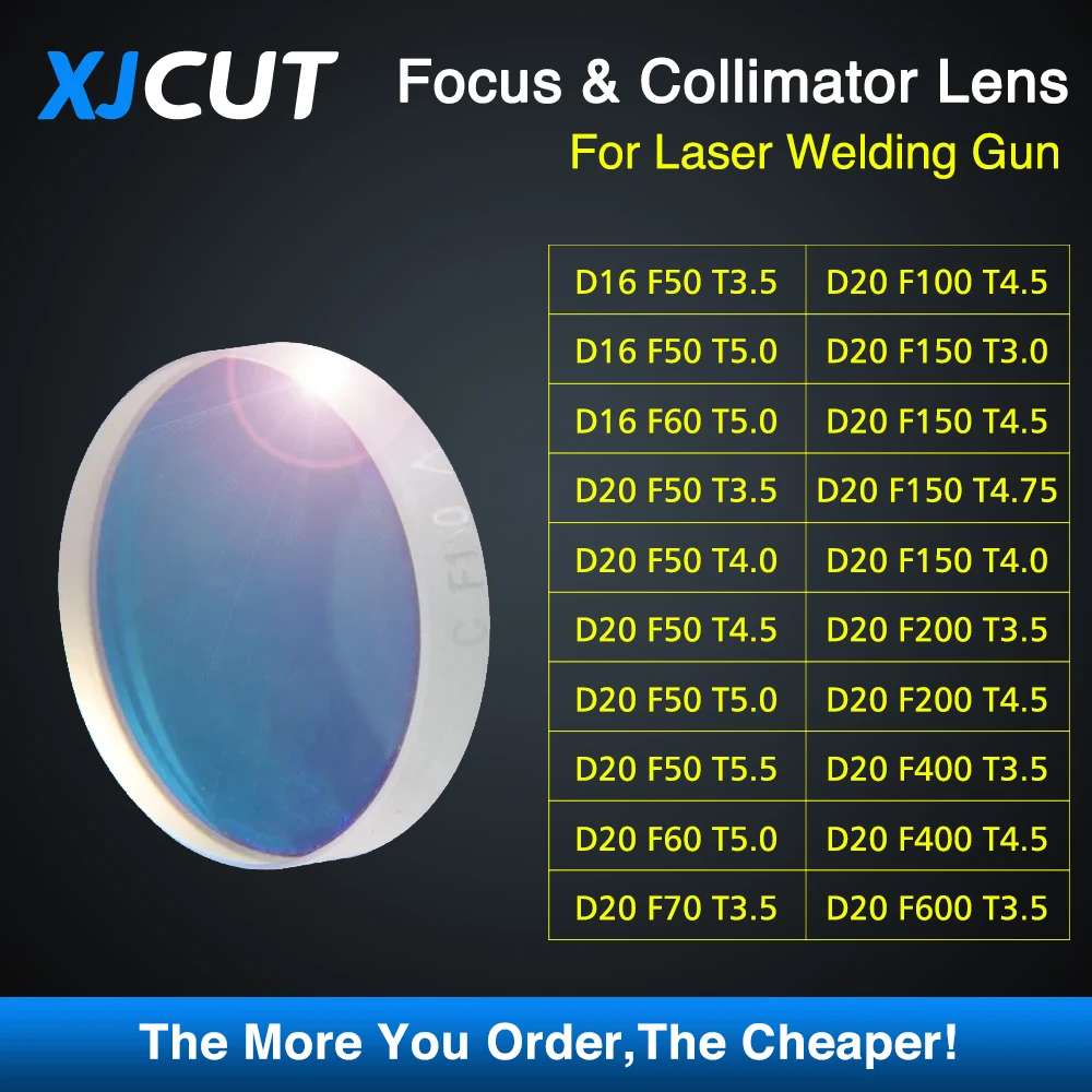XJCUT D16 D20 czyszczenie spawania laserowego ostrość i soczewka kolimatora do spawarki laserowej KRD/QILIN/RELFAR/SUP21C/RAYTOOLS/WSX