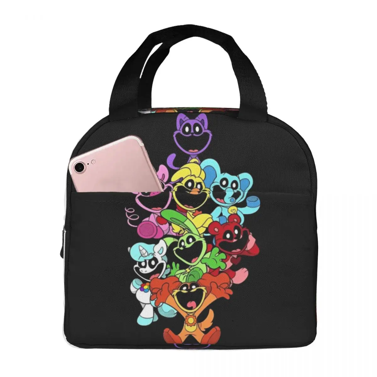 Smiling Critter Animal Game Insulated Lunch Bag Thermal Bag Lunch Container  Large Lunch Box Tote Food Handbags College Picnic