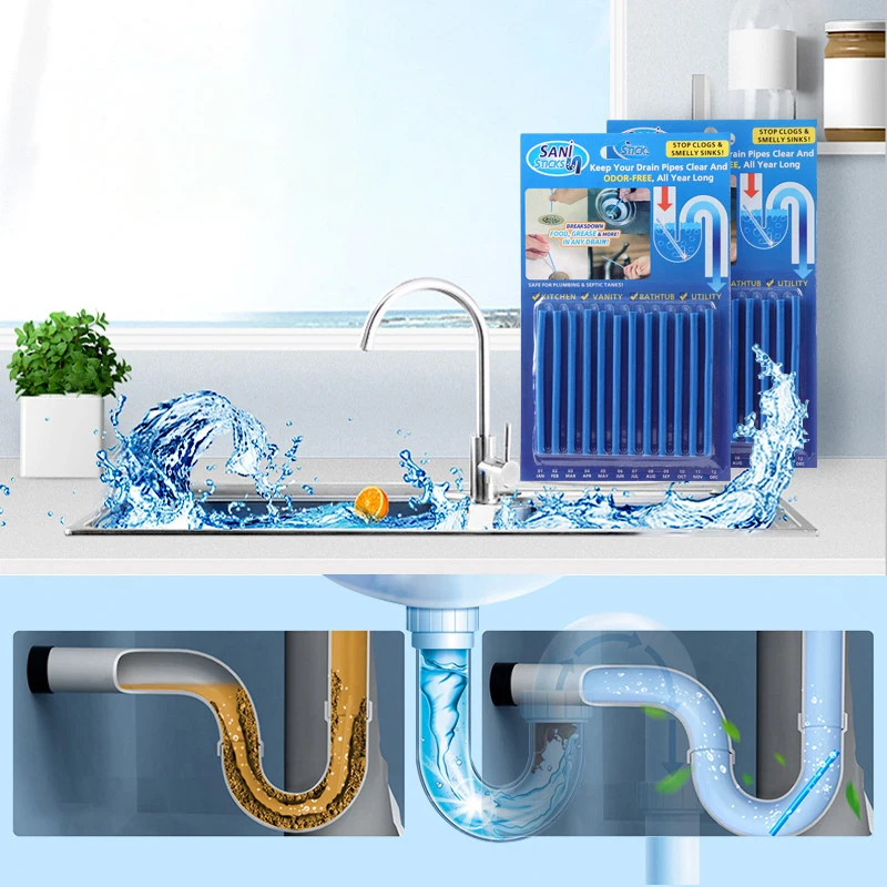 Household Sink Sewer Cleaning Agent Washbasin Remove Oil Pollution Toilet Bathtub Pipe Kitchen Cleaning Sticks Cleaning Products