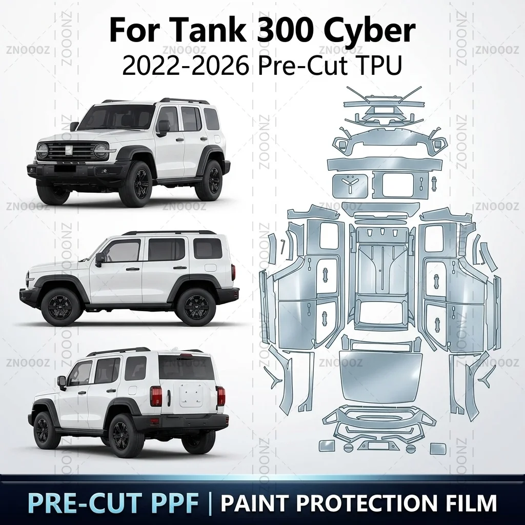For Tank 300 Cyber 2022-2026 Pre-Cut TPU PPF Paint Protection Self Healing Anti High Gloss Full Vehicle Glossy Clear Matte Black