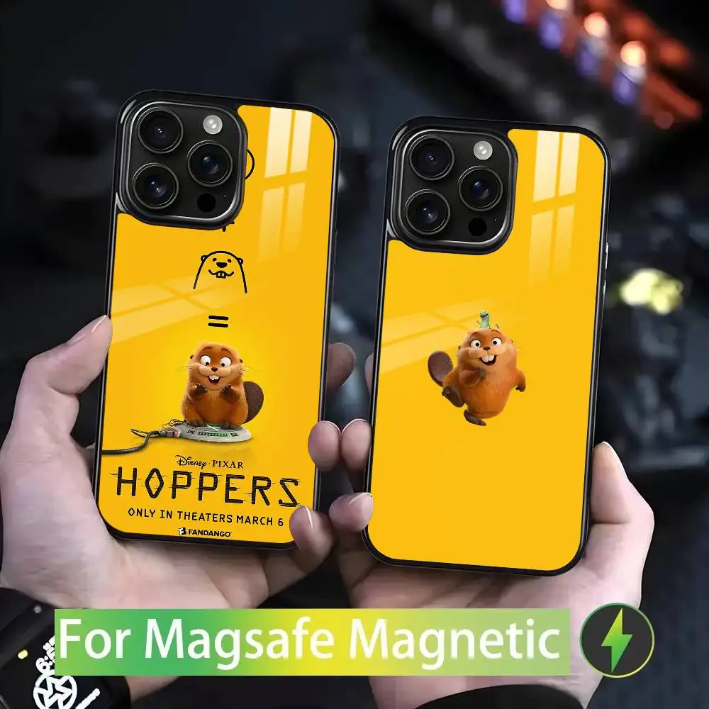 

H-Hoppers Phone Case For IPhone 17 16 15 14 13 12 11 Pro Max Plus Mini Magsafe Mirror Wireless Magnetic Cover