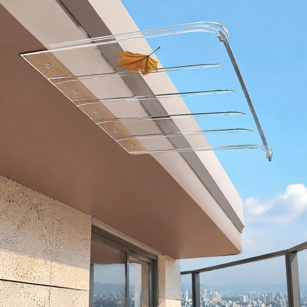 Exterior Window Awning Invisible Rain Shelter Cover Outside Front Door Canopy Clear PET Awnings Sun Snow Garden Outdoor Patio