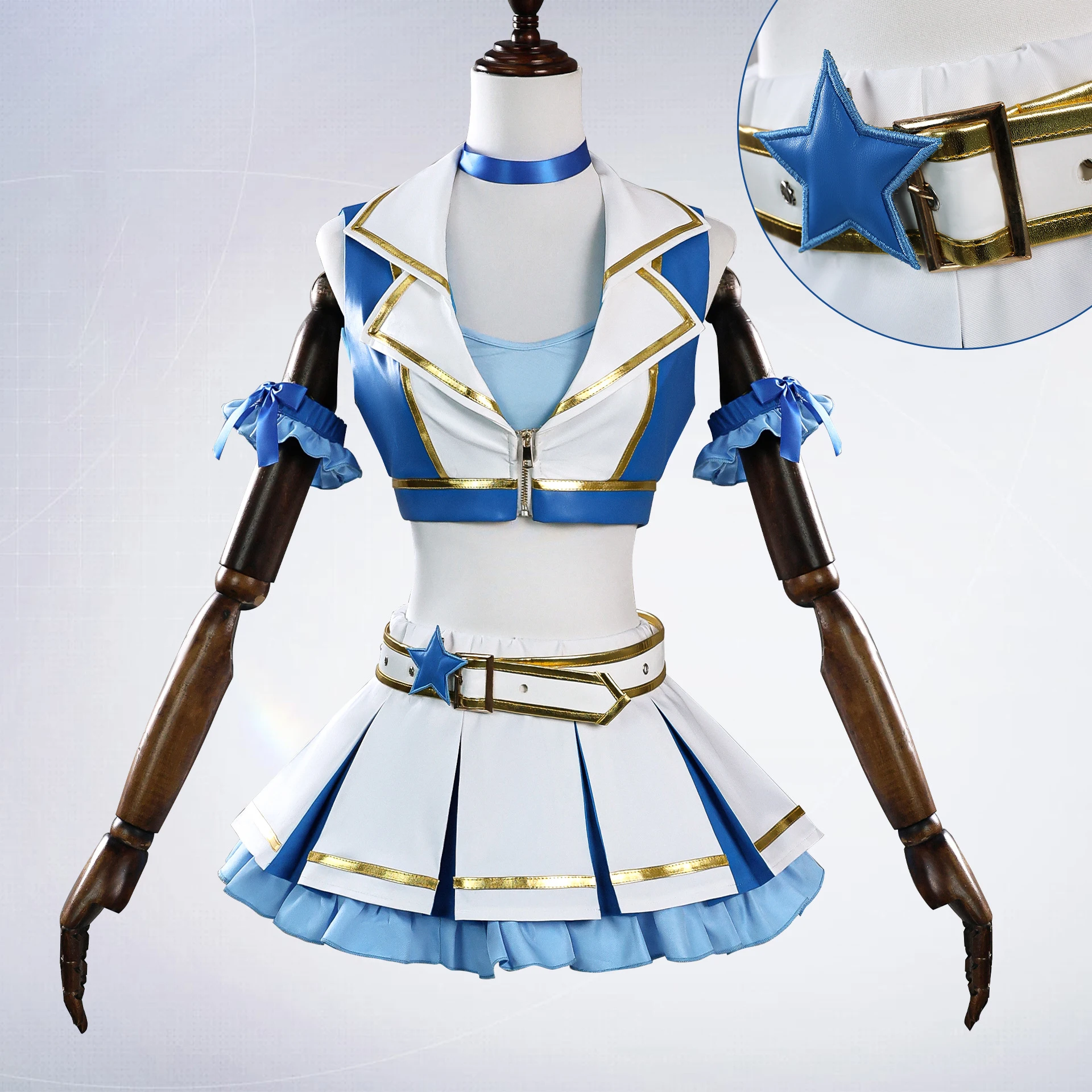 

Anime Rem Cheerleading Cosplay Costume Role Play Cheering Squad Skirt Suits Halloween Carnival Party Fancy Maid Outfit