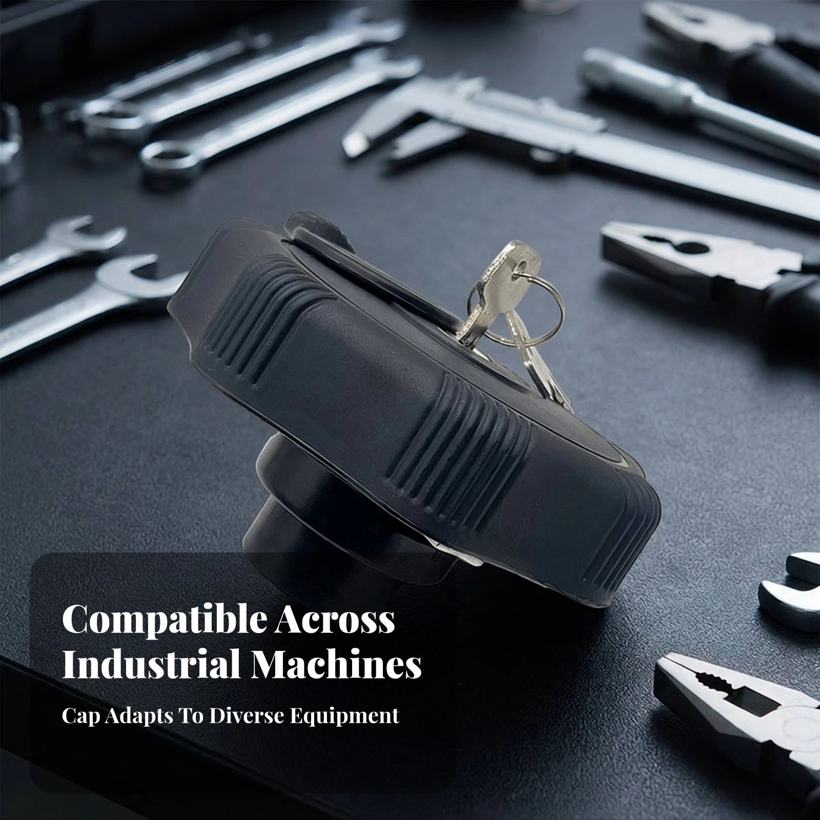 Fuel Cap with Keys Lockable Locking Gas Cap with Keys Low-Profile Secure for Equipment Operators, Loaders
